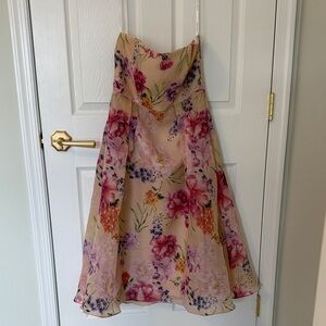 Alfred Sung Floral Dress - Pink and Cream